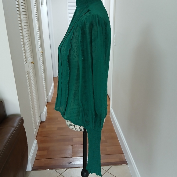 Farm Rio Emerald Ruffle Long Sleeve Blouse - Picture 4 of 10